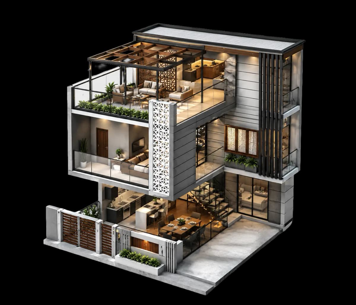 Building Schematic Blueprint Render